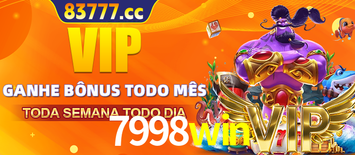 Banner promocional do 7998win oferecendo 100% de recompensas adicionais contínuas para quem fizer o login diário (Daily sign-in), com um mascote de coelho.