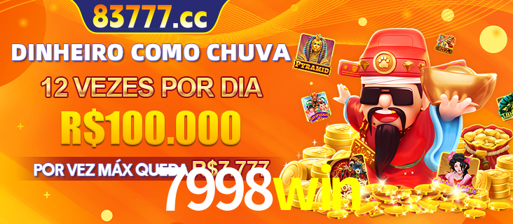 Banner do programa de recompensas Recomende para amigos do 7998win, detalhando os bônus por convidar amigos, com prêmios que chegam a R$288.888.