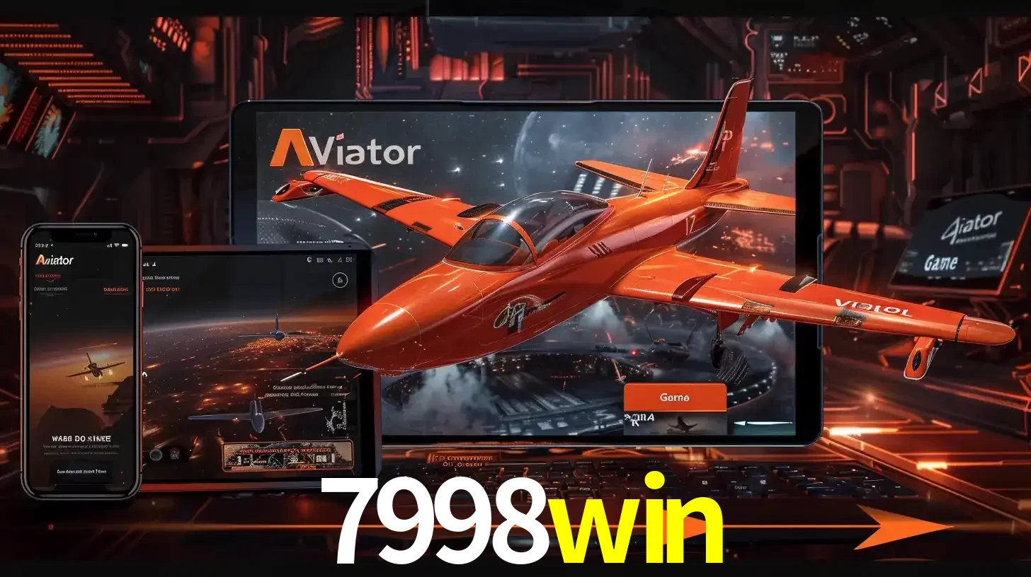 Apresentação tecnológica do jogo Aviator com um avião saindo da tela de um tablet, demonstrando a experiência imersiva em múltiplos dispositivos no 7998win.