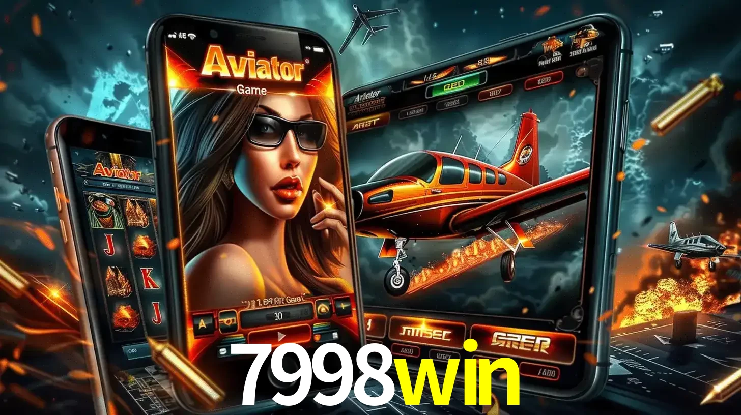 O popular jogo de apostas Aviator exibido em vários celulares e tablets, mostrando a interface emocionante e a ação de voo disponíveis para jogar agora no 7998win.